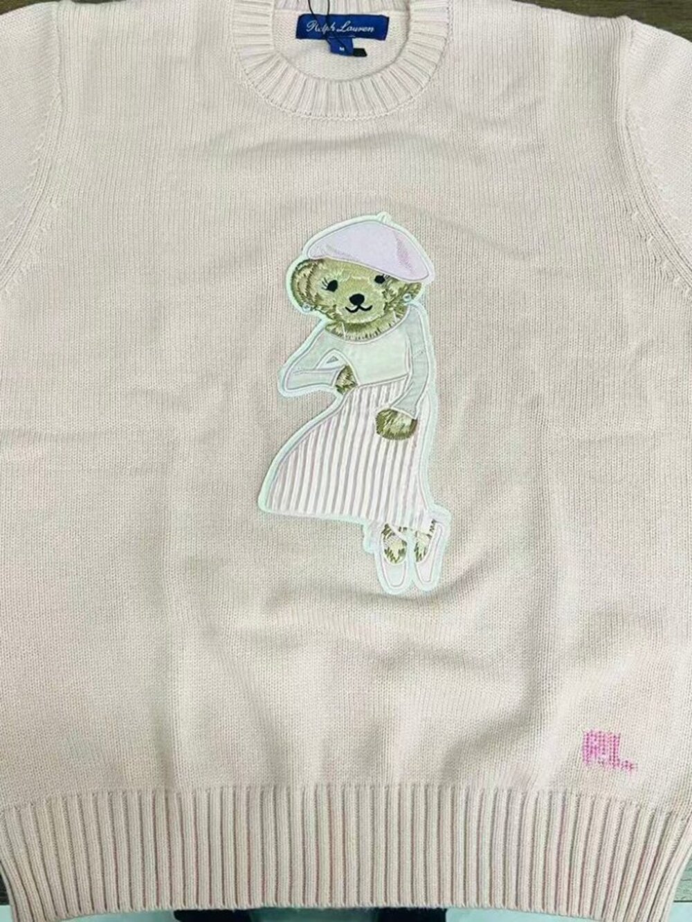 Ralph Lauren Pink Polo Bear Sweater